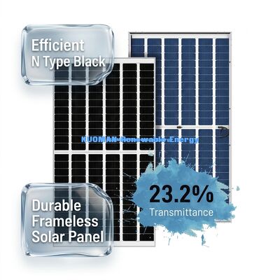 540 واط 550 واط لوح شمسي مونو بيرك مع كفاءة 22% وتصميم الزجاج بدون إطار