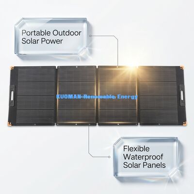 300W لوحة شمسية محمولة قابلة للطي مع خلايا IBC من الدرجة العسكرية لشحن عالية الكفاءة