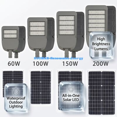 ضوء الشارع الشمسي من الألومنيوم المقاوم للماء 50W IP65 مع تكنولوجيا LED لإضاءة الطرق الخارجية