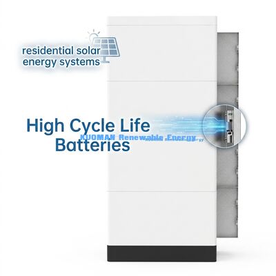 بطارية KM NEW POWER 51.2 فولت 400 أمبير ساعة قابلة للتكديس من نوع ليثيوم فوسفات الحديد (LiFePO4) مع مراقبة في الوقت الفعلي لتخزين الطاقة المنزلية