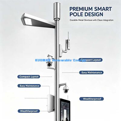 قطب المدينة الذكية الصناعية ، مصباح شارع ذكي متعدد الوظائف مع NB-IoT ، دعم الاتصالات LoRa