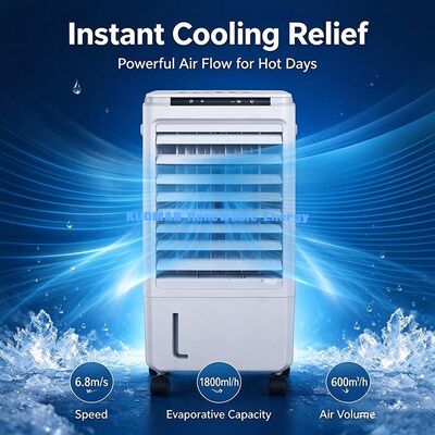 Evaporative Air Cooler, Mobile Water Cooling Fan, 3 Speed Wind for Home Bedroom Office