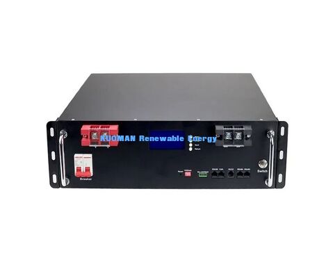 KM 48V 100Ah LiFePO4 بطارية ريك وحدة مع 8000 دورات عميقة، 51.2V الجهد الاسمي و 100Ah سعة