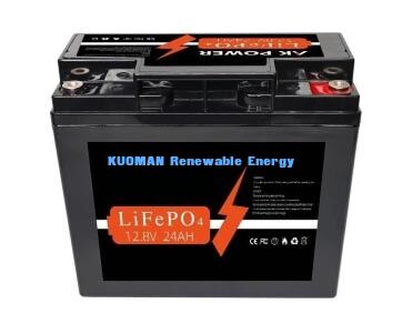 بطارية LiFePO4 12V 24Ah مع طاقة 307.2Wh ومادة علبة ABS لتطبيقات دورة عميقة