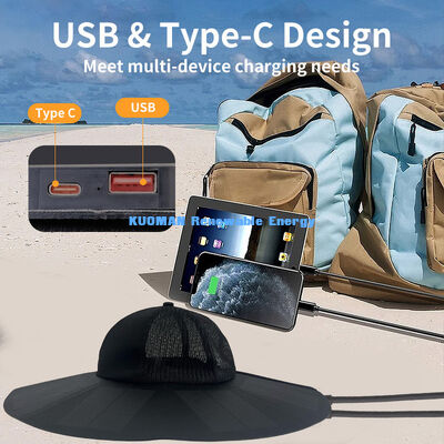 كيه إم (KM) قبعة شمسية جديدة قابلة للطي محمولة قابلة لإعادة الشحن