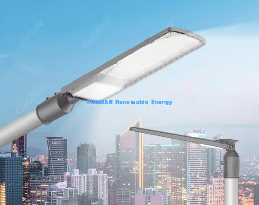 مصباح شارع LED شمسي بقوة 50-200 واط، مقاوم للماء بمعيار IP66، بعمر افتراضي 50000 ساعة لمواقف السيارات والطرق السريعة