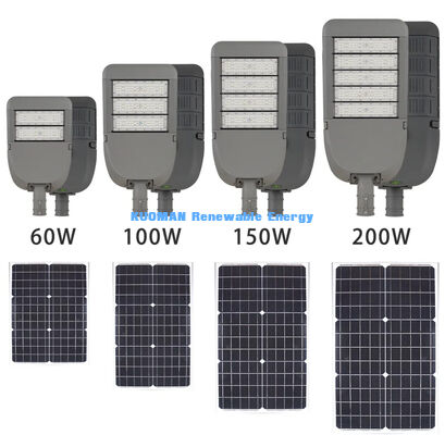 مصباح شارع شمسي خارجي مقاوم للماء بمعيار IP65 بقوة 50 واط، مصباح شارع شمسي مقسم