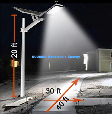 مصباح شارع شمسي LED مقاوم للماء بمعيار IP65 بقوة 100-500 واط قابل للتخصيص مع درجة حرارة لون 2700-6000 كلفن لإضاءة الحدائق والطرق