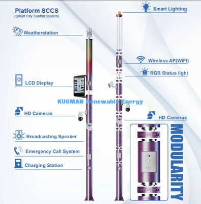 شاشة LED ذكية للتحكم في النظام، عمود إضاءة خارجي ذكي، عمود إضاءة عن بعد