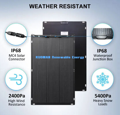 لوحات شمسية مرنة ETFE فيلم رقيق 100W 210W لوحات شمسية لحلول طاقة مرنة وخفيفة الوزن