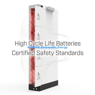 بطارية KM NEW POWER 51.2 فولت 400 أمبير ساعة قابلة للتكديس من نوع ليثيوم فوسفات الحديد (LiFePO4) مع مراقبة في الوقت الفعلي لتخزين الطاقة المنزلية