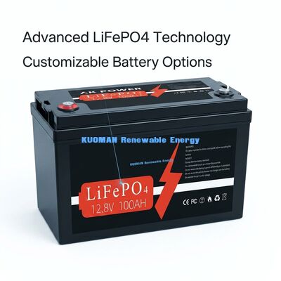 بطارية الليثيوم 12V 100Ah 1280Wh دورة عميقة مع حياة دورة 8000 لتخزين الطاقة وطاقة عربة الغولف