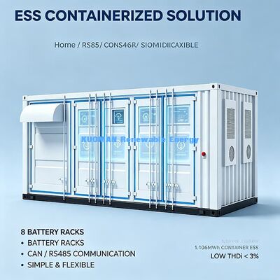 ESSC0500A-1106 حاوية تخزين الطاقة بقدرة 500 كيلو وات منخفضة THDi لتخزين الطاقة التجارية الصديقة للشبكة