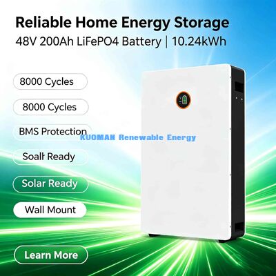 15kWh 48V 300Ah LiFePO4 بطارية منزلية مرصعة على الحائط