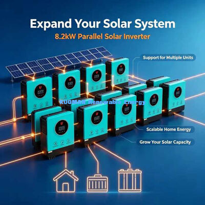 8200VA MPPT عاكس الطاقة الشمسية الهجينة إخراج الحمل المزدوج النظام الاحتياطي الشمسي المنزلي