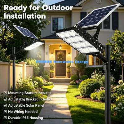 200W مصباح كشاف شمسي LED موفر للطاقة 120 لومن/واط سطوع عالي مصباح فيضان شمسي للمتنزهات والملاعب