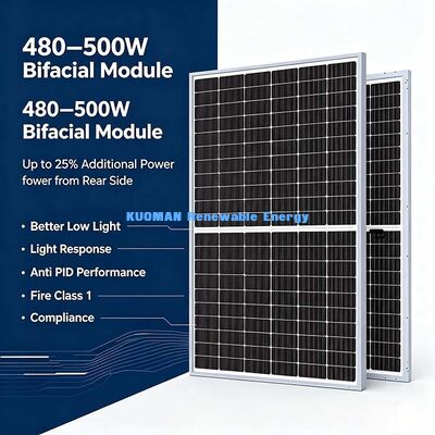 بيع بالجملة لوحة شمسية ثنائية الوجه من النوع N 480W-500W ، ضمان جودة موثوق به