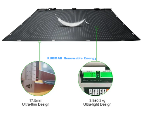 لوحات شمسية مرنة قابلة للطي 50W خفيفة الوزن ، شاحن شمسي مقاوم للتآكل للقوارب والسيارات ذات الشاحنات والشرفة في المنزل