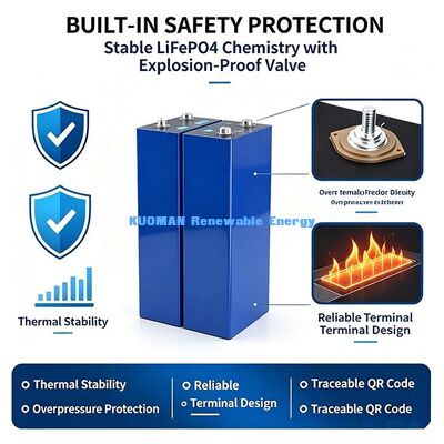 بطارية الليثيوم الحديدية الفوسفاتية من الدرجة A 300Ah 3.2V، خلية تخزين بريزمية لمحطة قاعدة الاتصالات الطاقة الاحتياطية