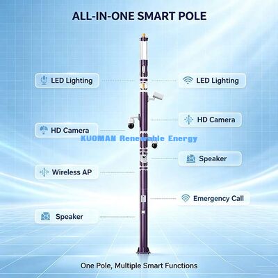 قطب LED الخارجي ذكي مع كاميرا و WiFi و SOS و الإضاءة العامة