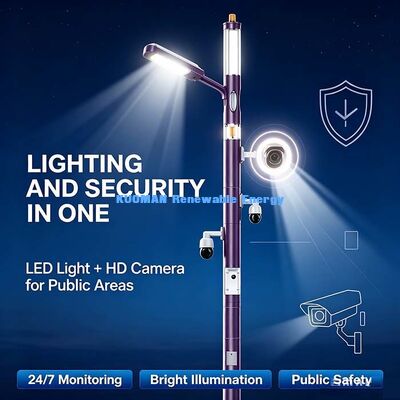 نظام عمود ذكي مع إضاءة LED وكاميرا وواي فاي ومكالمة طوارئ