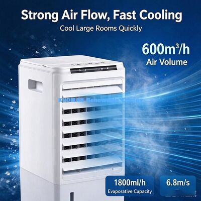 Quiet Evaporative Air Cooler ≤65dB, Portable Water Cooling Fan with Ice Crystal Boxes